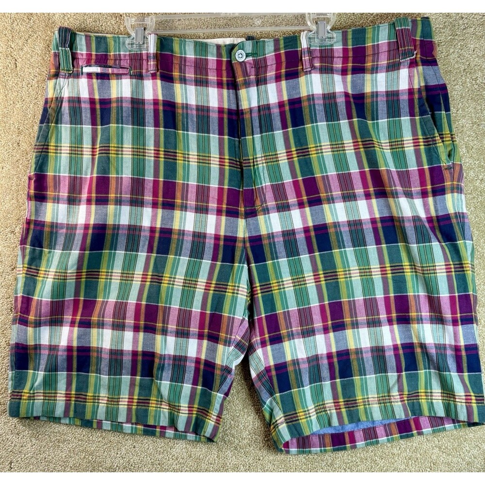 Polo Ralph Lauren Shorts Mens 42 Tall Plaid Chino Authentic Indian Madras